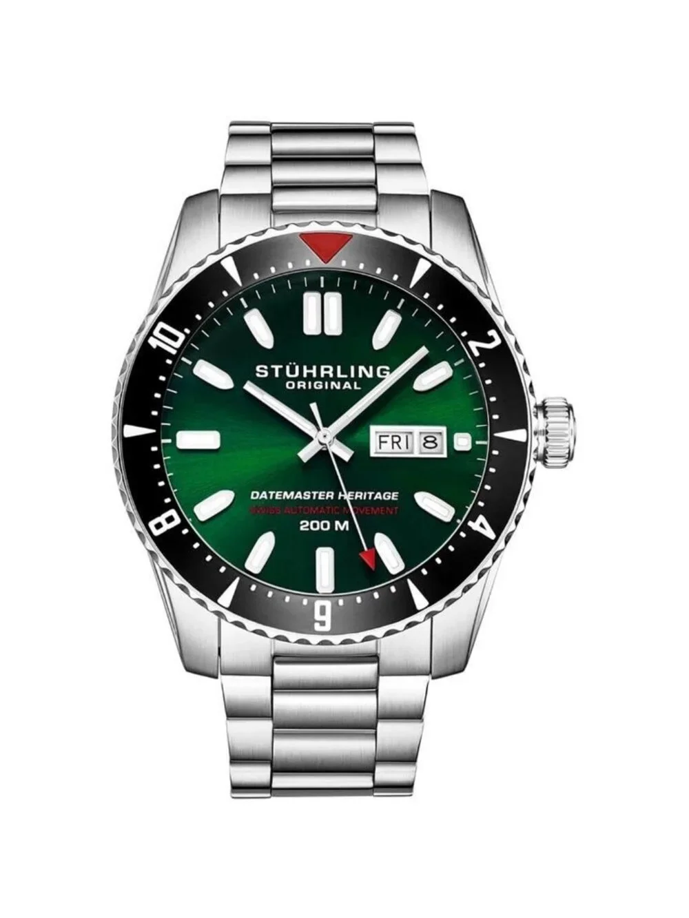 NWT Stuhrling Original Aquadiver Automatic Green Dial Men's Watch